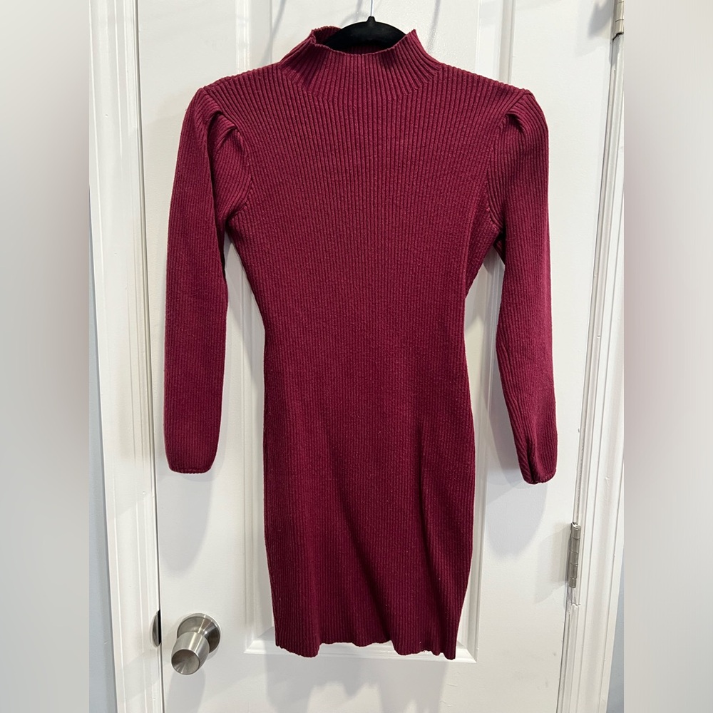 Burgundy sweater dress